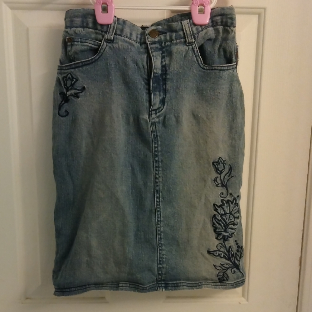 Embroidered Denim Skirt for Kids